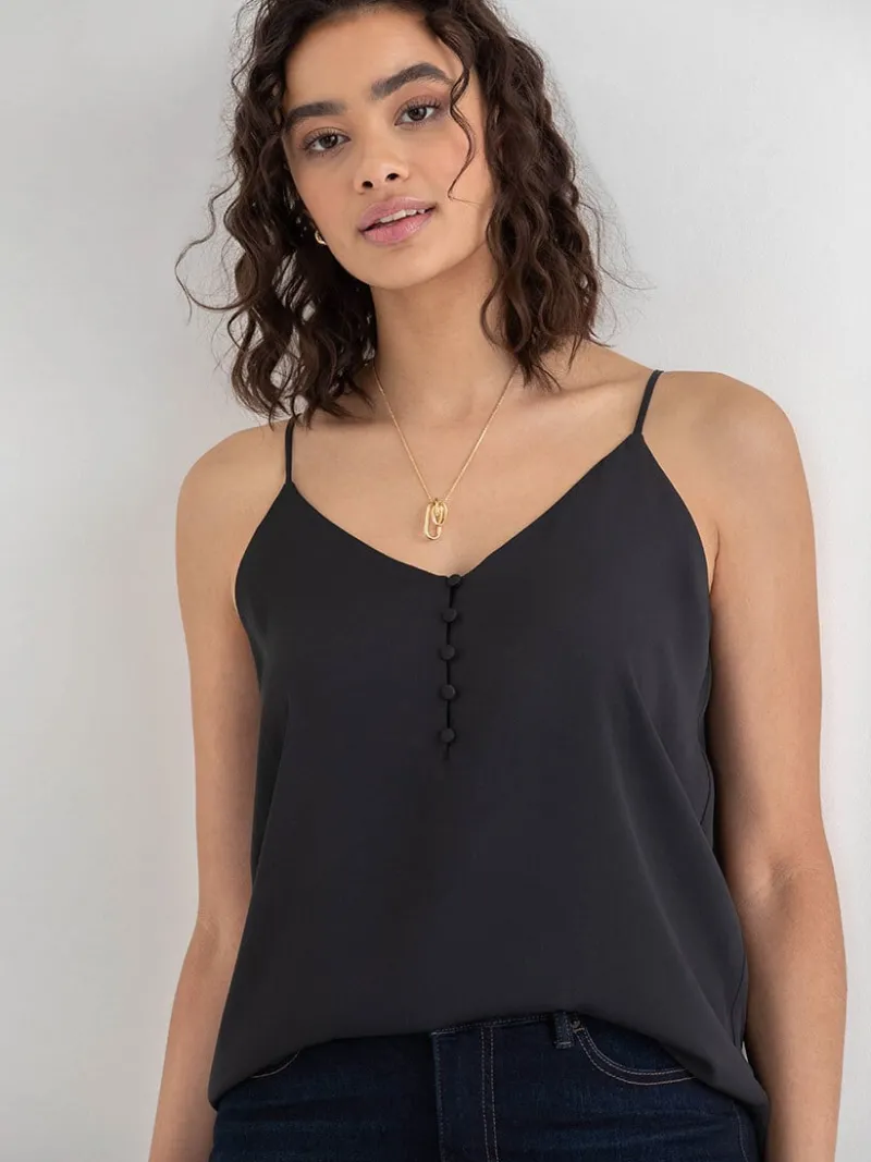 sadie_strappy_vneck_tank__2-1.webp Ricki's Tees & Tanks*Sadie Strappy V-Neck Tank with Button
