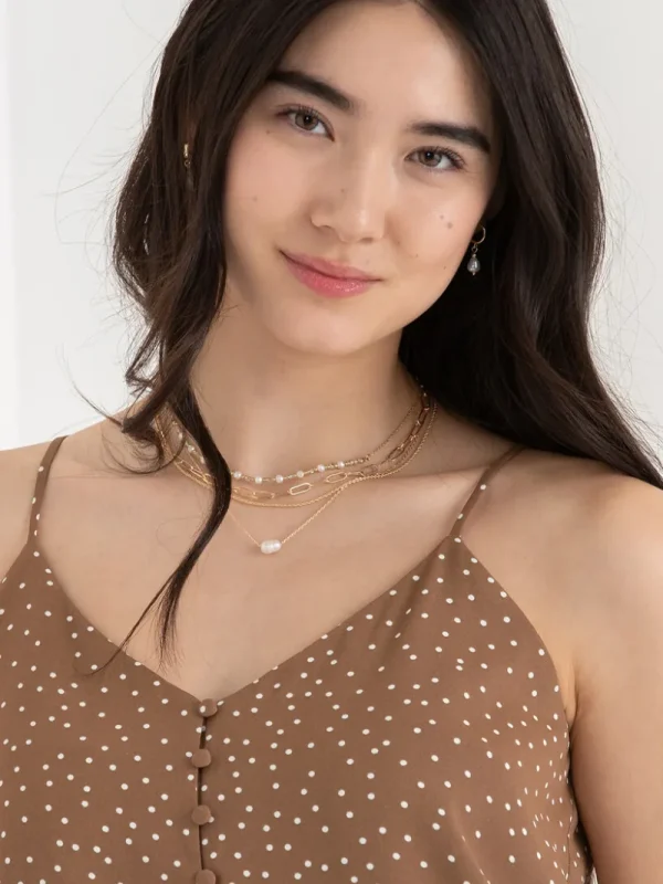 Ricki's Tees & Tanks*Sadie Strappy V-Neck Tank with Button