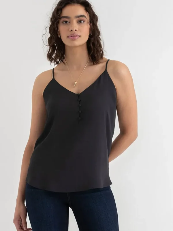 Ricki's Tees & Tanks*Sadie Strappy V-Neck Tank with Button
