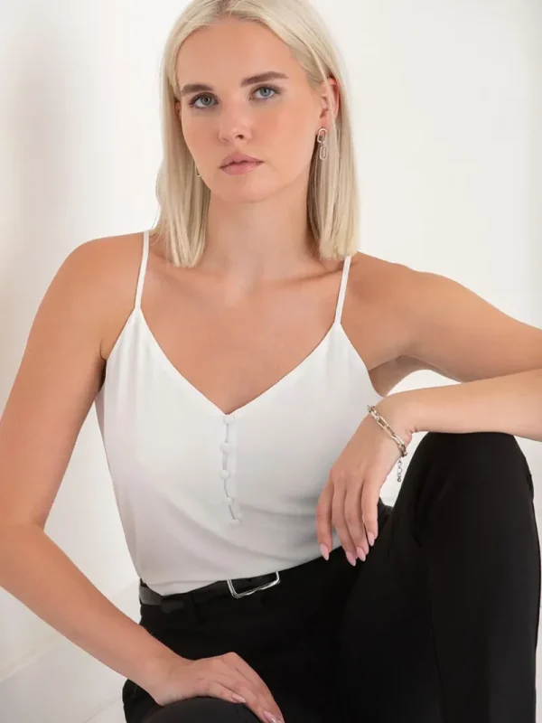 Ricki's Tees & Tanks*Sadie Strappy V-Neck Tank with Button