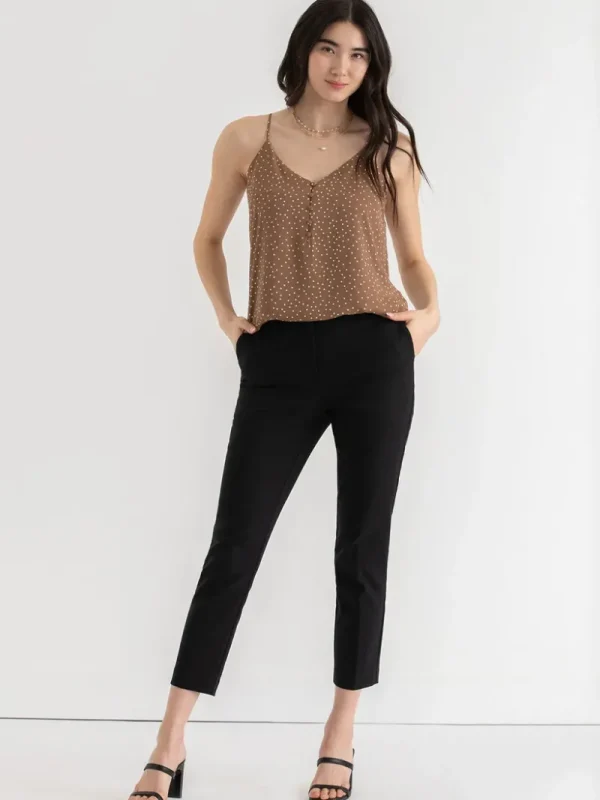 Ricki's Tees & Tanks*Sadie Strappy V-Neck Tank with Button