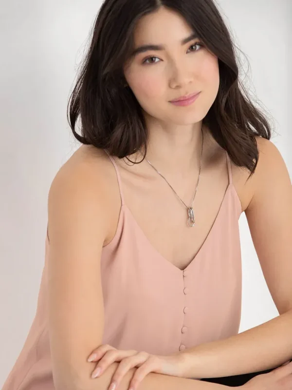 Ricki's Tees & Tanks*Sadie Strappy V-Neck Tank with Button