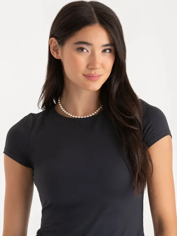 Ricki's Necklaces*Short Pearl & Metal Necklace