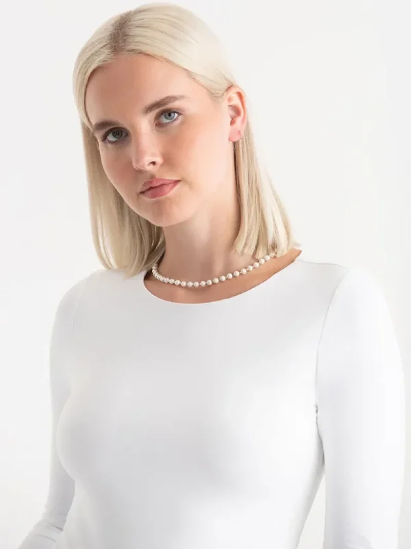 Ricki's Necklaces*Short Pearl & Metal Necklace