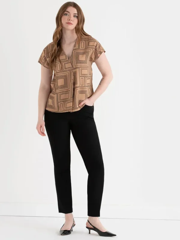 Ricki's Tees & Tanks*Short Sleeve Blouse with Center Pleat