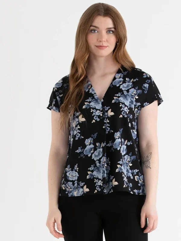 Ricki's Tees & Tanks*Short Sleeve Blouse with Center Pleat