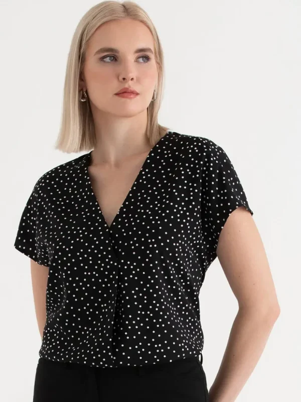 Ricki's Tees & Tanks*Short Sleeve Blouse with Center Pleat