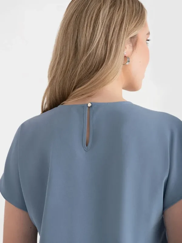 Ricki's Tees & Tanks*Short Sleeve Blouse with Center Pleat