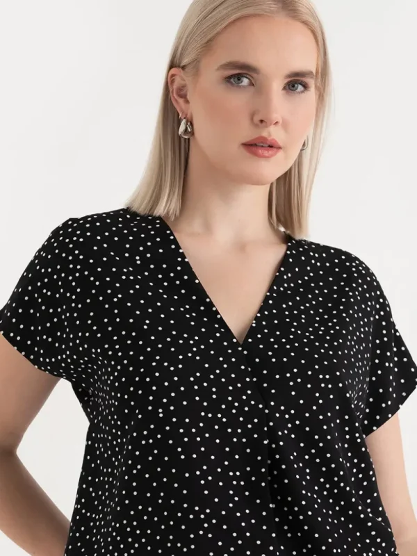 Ricki's Tees & Tanks*Short Sleeve Blouse with Center Pleat