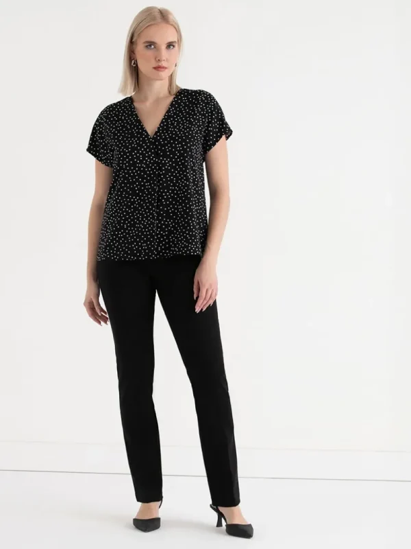 Ricki's Tees & Tanks*Short Sleeve Blouse with Center Pleat