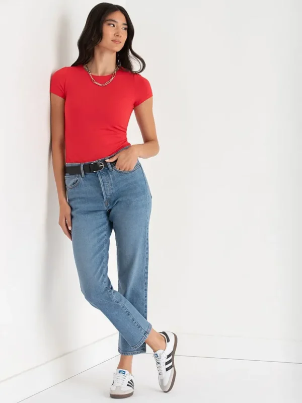 Ricki's Tees & Tanks*Short Sleeve Crewneck Bodysuit