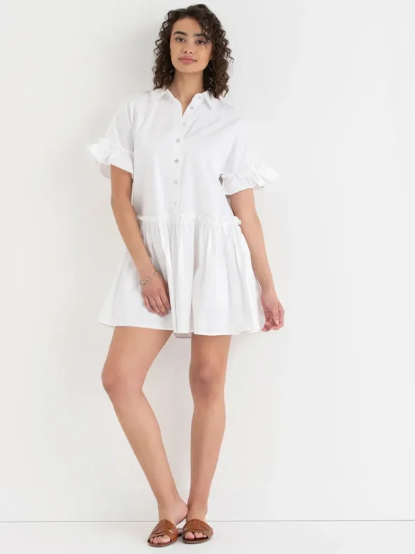 Ricki's Short & Mini Dresses*Short Sleeve Luxe Poplin Dress with Ruffles