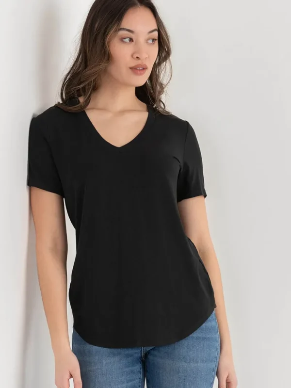 Ricki's Tees & Tanks | Shirts & Blouses*Short Sleeve Modal V-neck Shirt