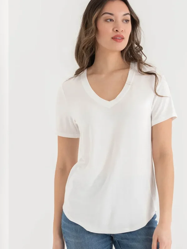 Ricki's Tees & Tanks | Shirts & Blouses*Short Sleeve Modal V-neck Shirt