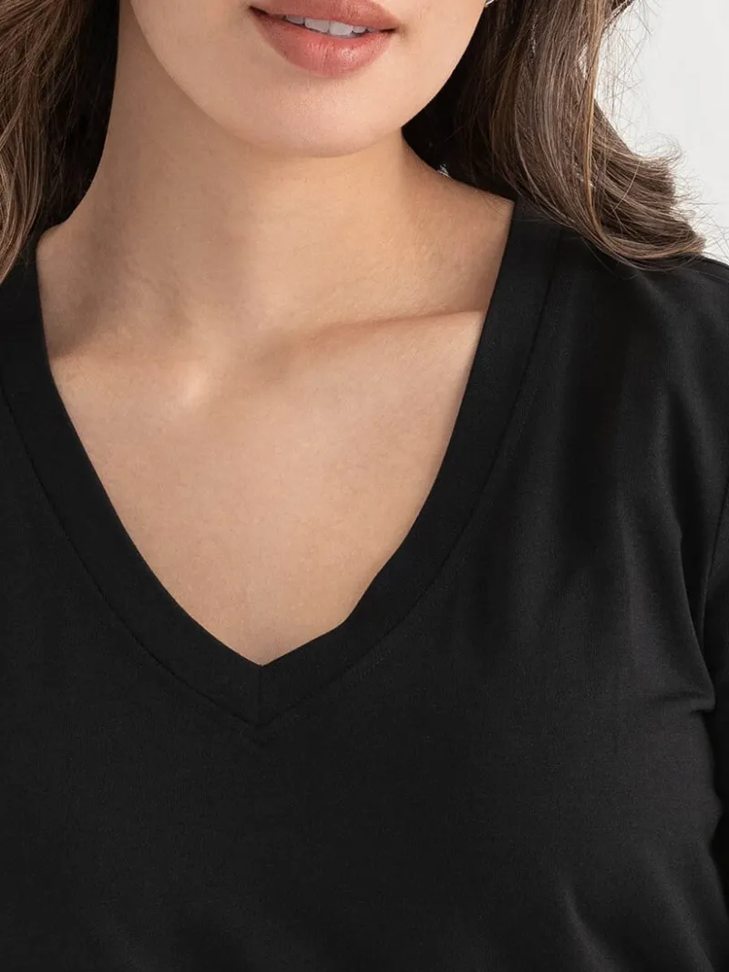 short_sleeve_modal_vneck__5-2.webp Ricki's Tees & Tanks | Shirts & Blouses*Short Sleeve Modal V-neck Shirt