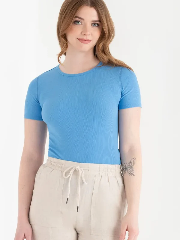 Ricki's Shirts & Blouses*Short Sleeve Ribbed Crew Neck Top