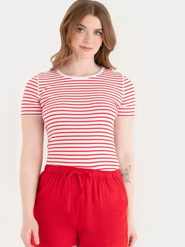 Ricki's Shirts & Blouses*Short Sleeve Ribbed Crew Neck Top