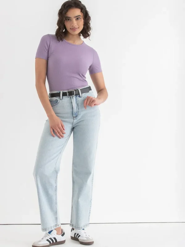 Ricki's Shirts & Blouses*Short Sleeve Ribbed Crew Neck Top