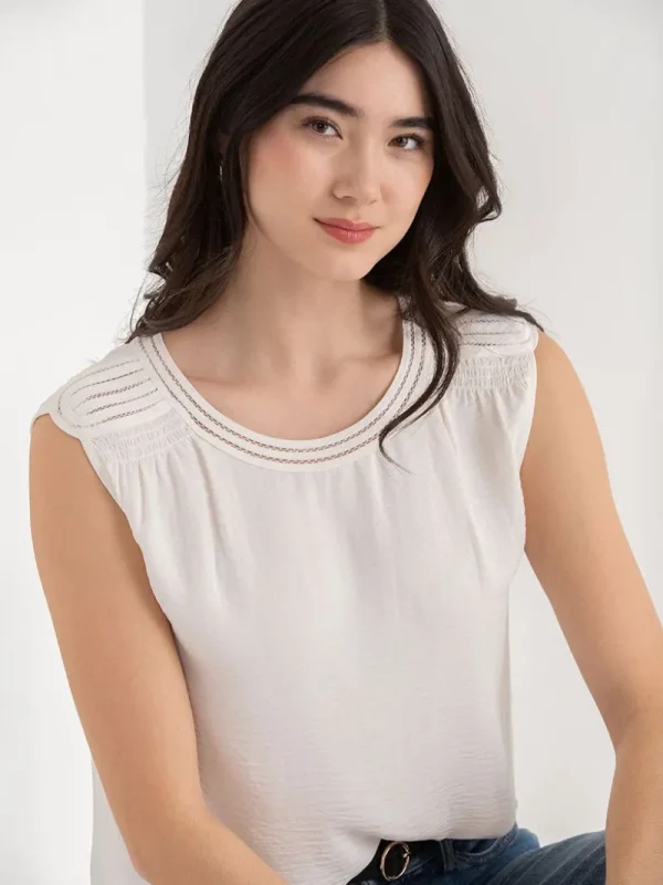 Ricki's Shirts & Blouses*Sleeveless Blouse with Shoulder Trim