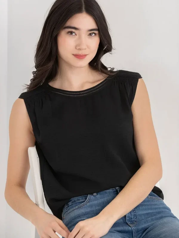 Ricki's Shirts & Blouses*Sleeveless Blouse with Shoulder Trim