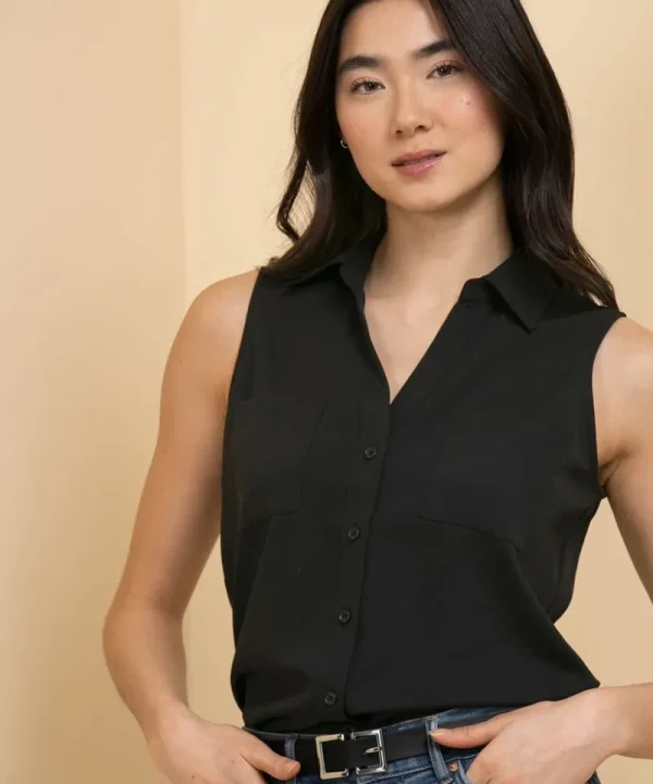 Ricki's Shirts & Blouses*Sleeveless Collared Shirt