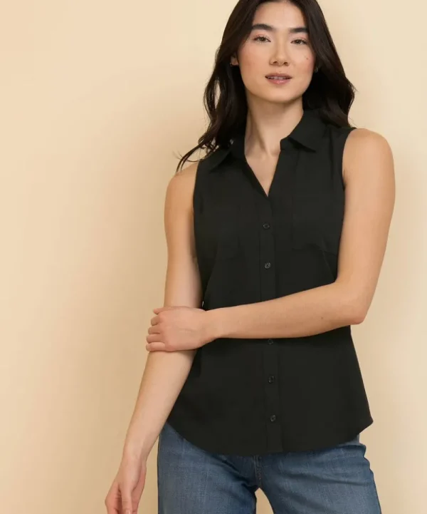 Ricki's Shirts & Blouses*Sleeveless Collared Shirt