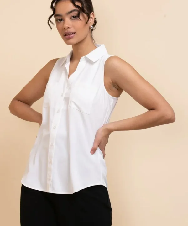 Ricki's Shirts & Blouses*Sleeveless Collared Shirt