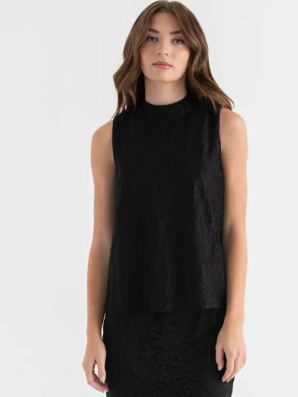 Ricki's Shirts & Blouses*Sleeveless Mock Neck Lace Blouse