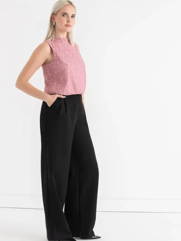 Ricki's Shirts & Blouses*Sleeveless Mock Neck Lace Blouse