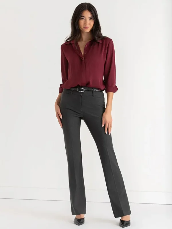 Ricki's Shirts & Blouses*Striped Waist Tie Collared Blouse