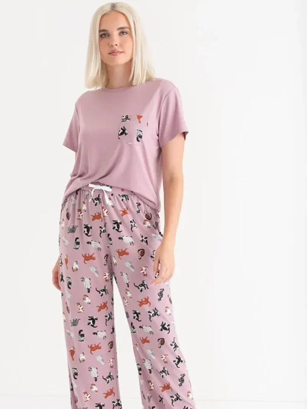 Ricki's Sleepwear*T-Shirt and Print Pants Pajama Set