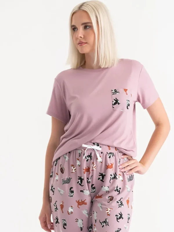 Ricki's Sleepwear*T-Shirt and Print Pants Pajama Set