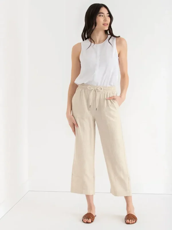 Ricki's Pants*Viscose Linen Pull-On Cropped Pant