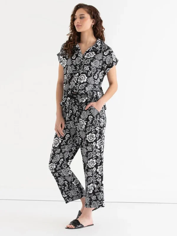 Ricki's Pants*Viscose Linen Pull-On Cropped Pant