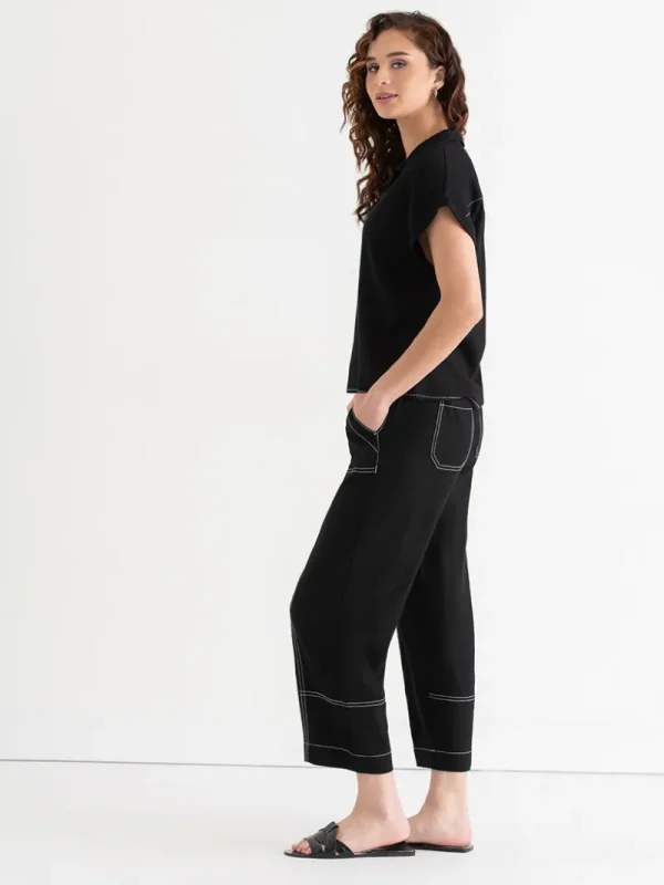 Ricki's Pants*Viscose Linen Pull-On Cropped Pant