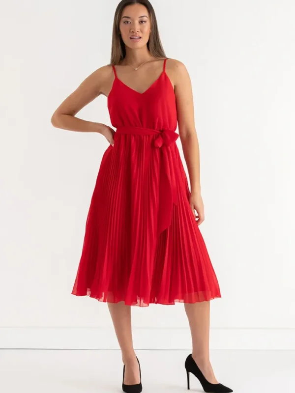 Ricki's Maxi & Midi Dresses*V-Neck Pleated Skirt Midi Dress