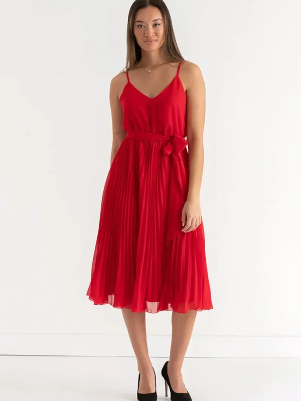 Ricki's Maxi & Midi Dresses*V-Neck Pleated Skirt Midi Dress